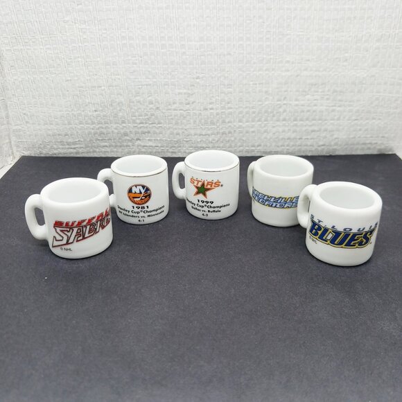 NHL Hockey Team Logo Mini Mugs Lot of 5 - Picture 2 of 13